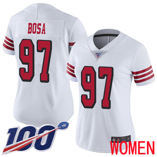 San Francisco 49ers Limited White Women Nick Bosa NFL Jersey #97 100th Season Rush Vapor Untouchable->san francisco 49ers->NFL Jersey